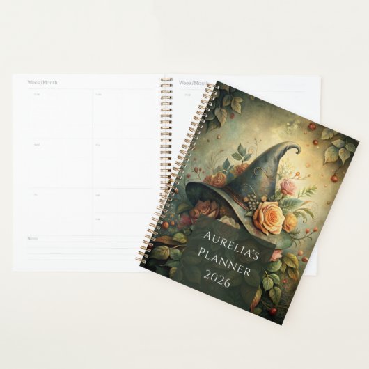 Casquette de sorcière rose - Planificateur de sorc (Devant avec enveloppe)