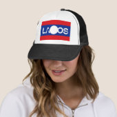 Casquette de souvenir de drapeau des Laotiens (En situation)