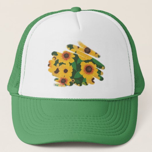 Casquette de style brosse de tournesol jaune (Devant)