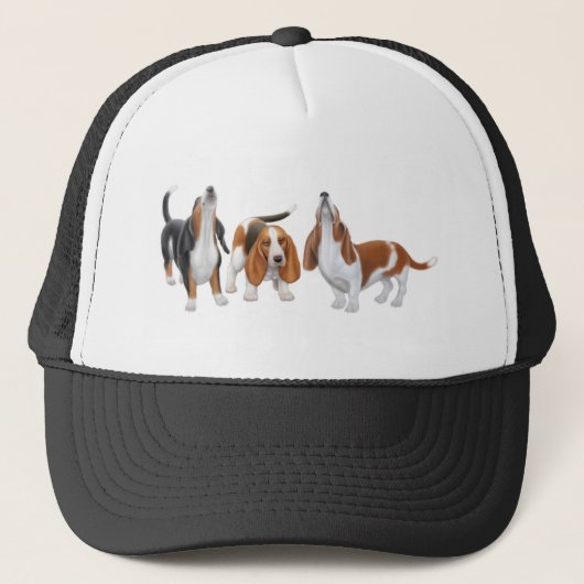 Casquette de trio de Basset Hound (Devant)