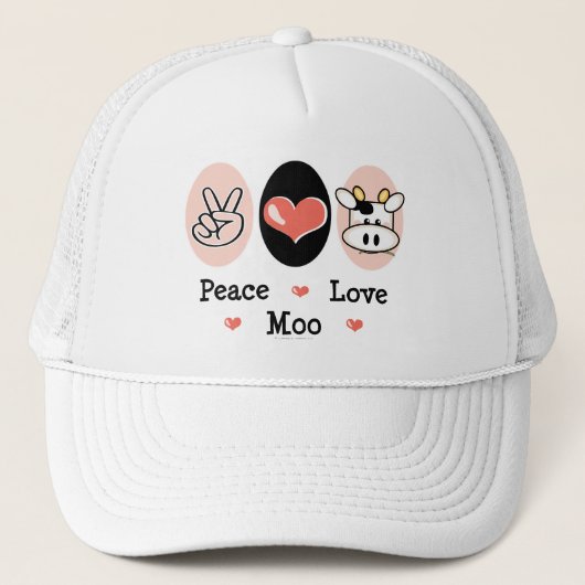 Casquette de vache à MOO d'amour de paix (Devant)
