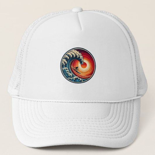 Casquette de vague de coucher de soleil (Devant)