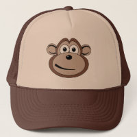 Casquette de visage de singe caricaturale