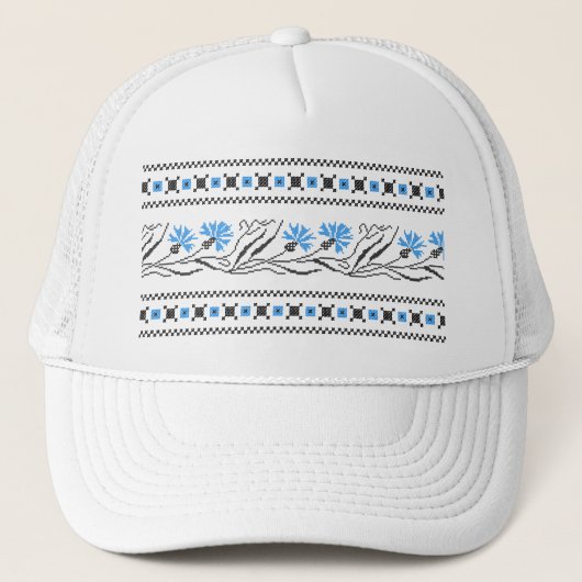 Casquette Décor croix de Cornflower bleu (Devant)