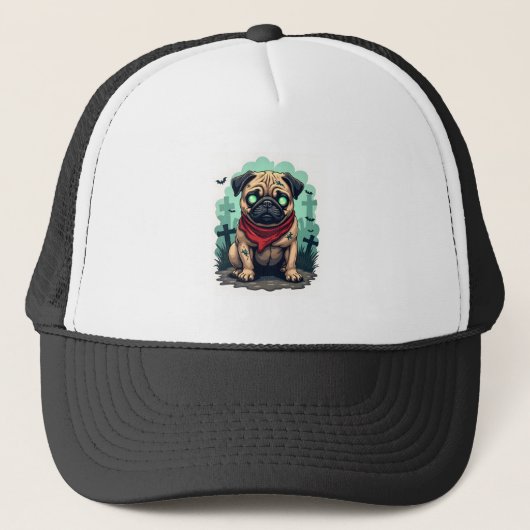 Casquette Défilé de Pug Zombie (Devant)