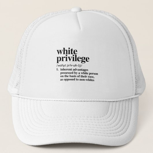 Casquette Définition de privilège blanc (Devant)