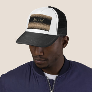 Casquette Dégradé Pailleté Noir & Or Élégant