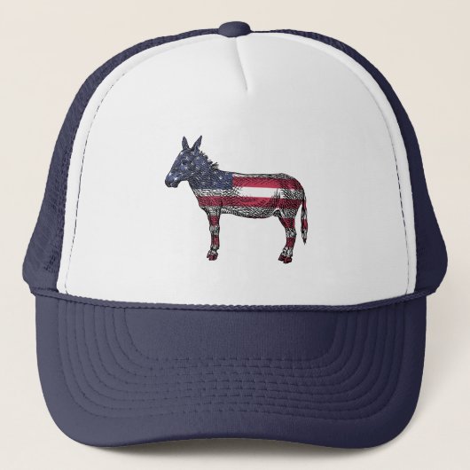 Casquette Democrat Donkey American Flag Baseball Cap (Devant)