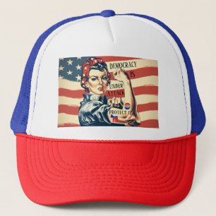 Casquette Démocratie / Protéger It Trucker Chapeau
