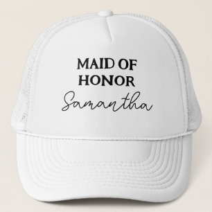 Casquette Demoiselle D'Honneur Noir Et Blanc
