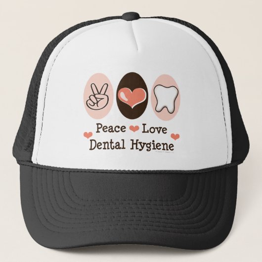 Casquette dentaire d'hygiène d'amour de paix (Devant)