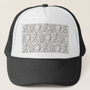 Casquette Dentelle Fleurie Blanche