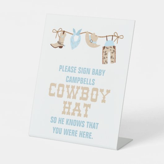 Casquette des signes Baby shower Cowboy (Recto)