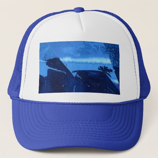 Casquette Description abstraite bleu lagon profonde mer text (Devant)