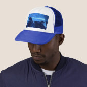 Casquette Description abstraite bleu lagon profonde mer text (En situation)