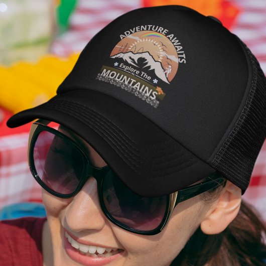 Casquette Design "Adventure Await-Explore the mountain"