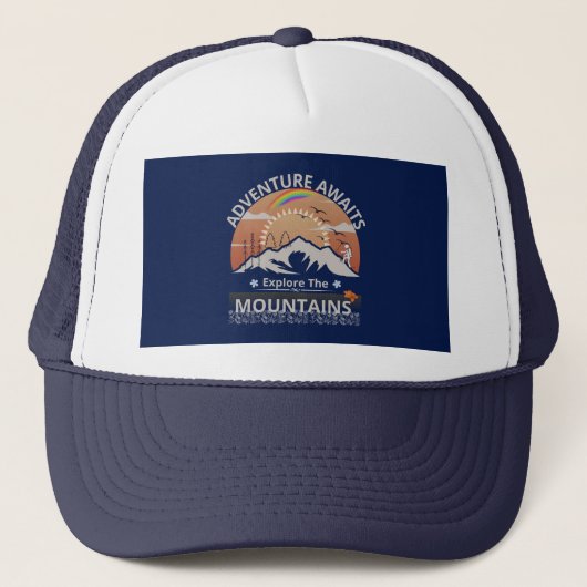 Casquette Design "Adventure Await-Explore the mountain" (Devant)