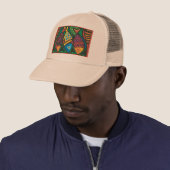 Casquette Design d'art Abstrait du poisson (En situation)