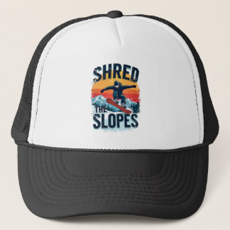 Casquette Design de sports d'hiver - "Shred the Slopes" Snow