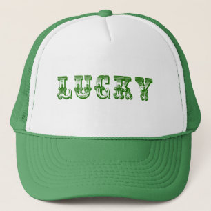 Casquette Design de texte élégant rétro Lucky-Green 3