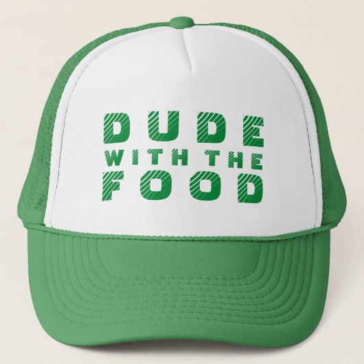 Casquette Design De Texte Vert Dude Avec La Nourriture (Devant)