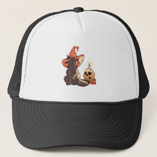 Casquette Design d'Halloween en chaton noir (Devant)