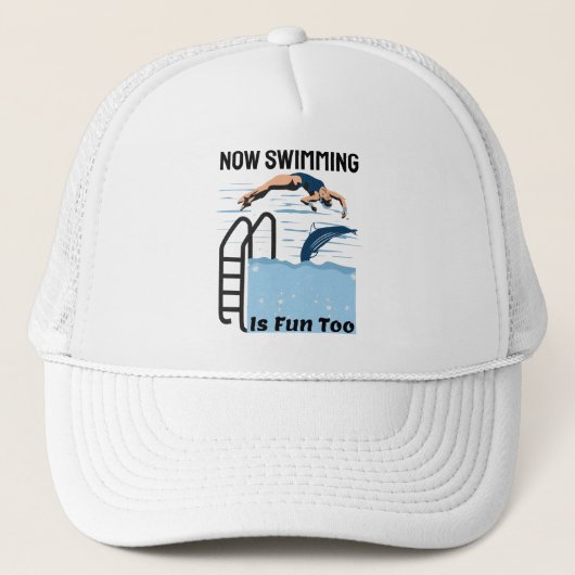 Casquette Design parfait nageur - Maintenant nager est amusa (Devant)