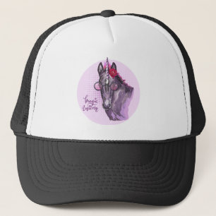 Casquette Dessin à la main Unicorne violette