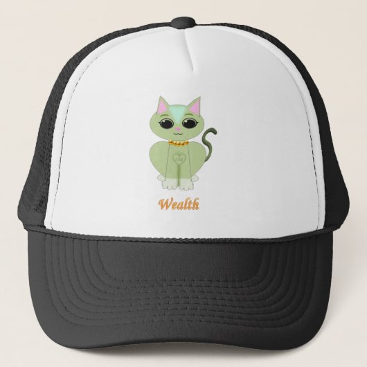 Casquette Dessin animé de chaton vert mignon (Devant)