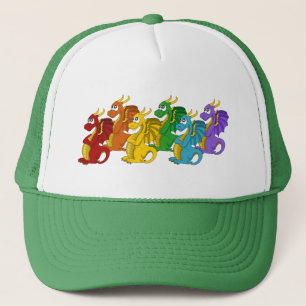 Casquette Dessin animé de dragons arc-en-ciel colorés