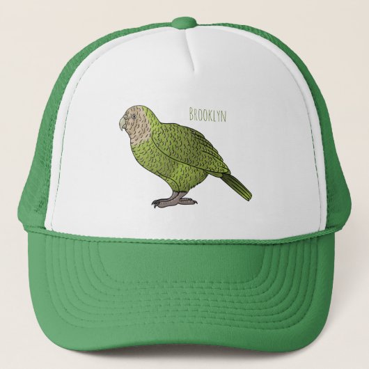 Casquette dessin animé d'oiseaux de Kakapo (Devant)