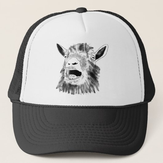 Casquette Dessin de chèvre drôle hurlant irky Animal Art (Devant)
