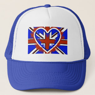Casquette Dessin de coeur de drapeau britannique cool