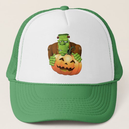 Casquette Dessin de Frankenstein Monster avec Citrouille (Devant)