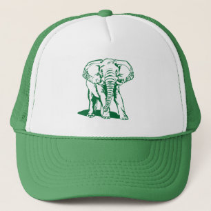 Casquette Dessin de la ligne d'éléphant vert de la Chasseur