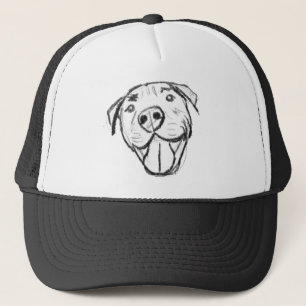 Casquette dessin de pitbull simple amoureux des chiens noir 