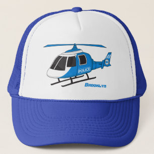 Casquette Dessin d'hélicoptère du service de police mignon