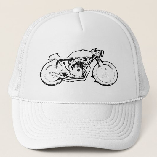 Casquette Dessin frais de moto de coureur de café (Devant)