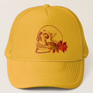 Casquette Dessin humain de crâne dans des couleurs d'automne