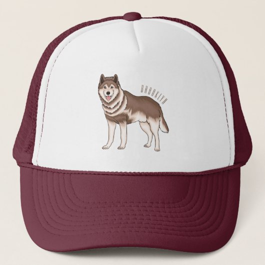 Casquette dessin humoristique sibérien husky (Devant)