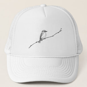 Casquette Dessin minimaliste d'un oiseau sur une branche en