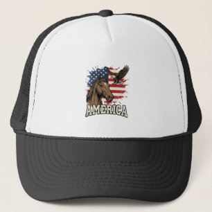 Casquette Dessin vectoriel patriotique de l'aigle de cheval