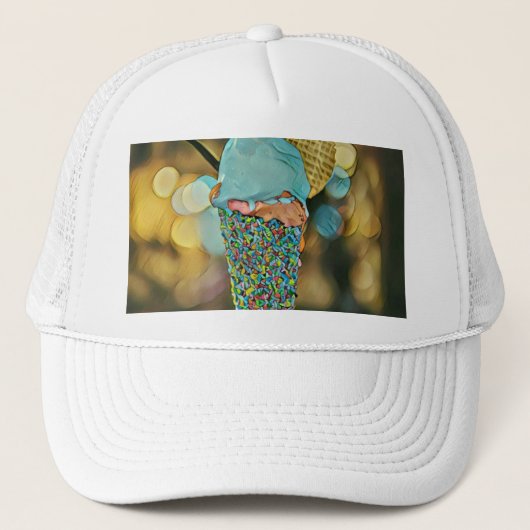 Casquette dessin vintage de crème glacée (Devant)
