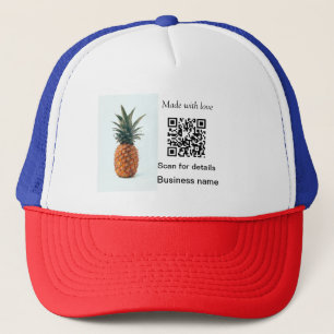 Casquette Détail d'entreprise de code q r de fruit d'ananas