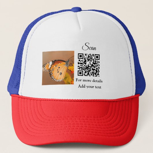 Casquette Détails simples du nom de l'animal code QR ajouter (Devant)