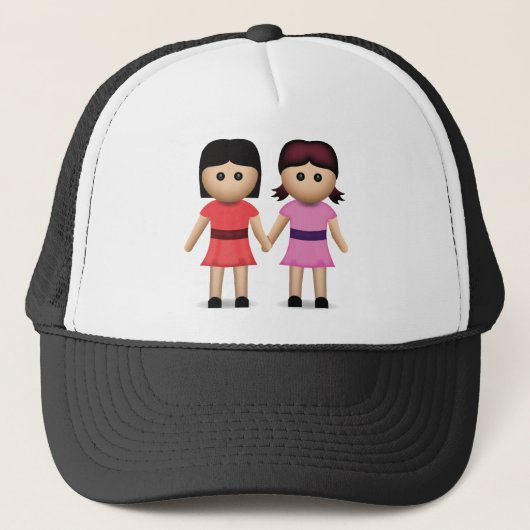 Casquette Deux femmes tenant des mains Emoji (Devant)