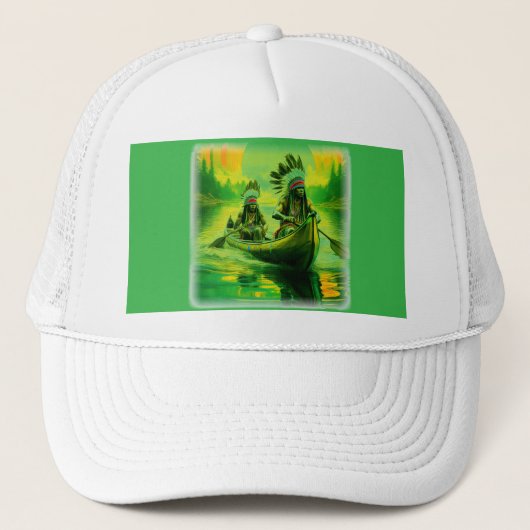 Casquette Deux Indiens Traversent Le Lac (Devant)