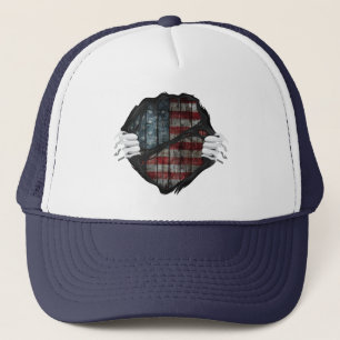 Casquette Deux Mains Déchirant Révélant Drapeau Personnalisé