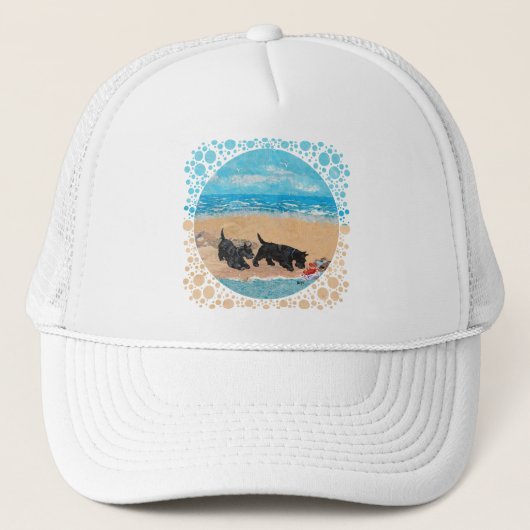 Casquette Deux Scotties à la plage (Devant)