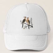 Casquette Deux tourterelles Pochoir découpé Style Rétro 7 (Devant)